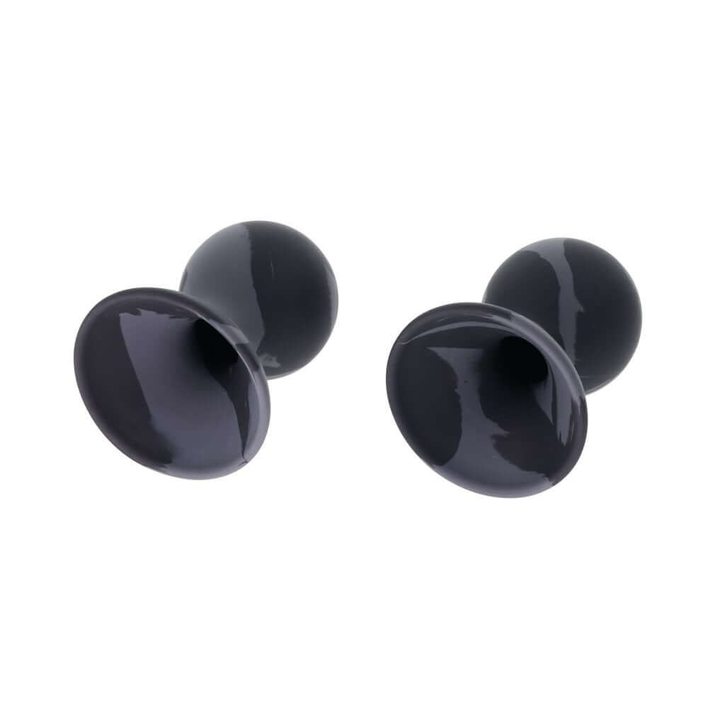SPORTSHEETS Velvet Noir Silicone Nipple Suckers - Black/Grey Nipple Suckers - Set of 2